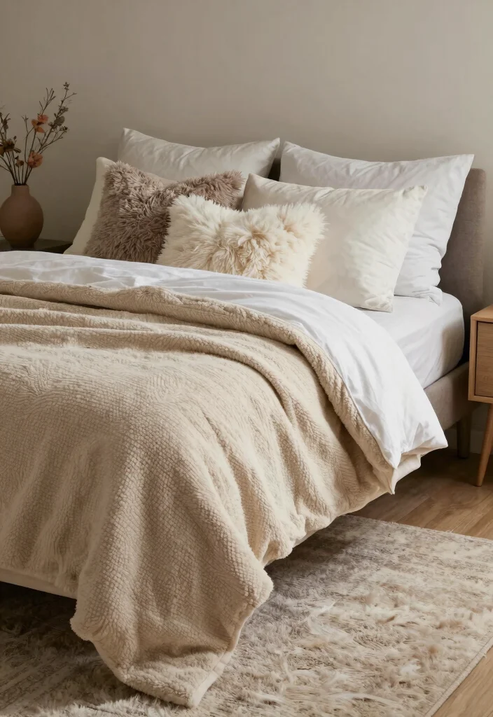 18 Bedroom and Workspace Ideas That Balance Comfort and Productivity - 12. Layered Textures for Comfort 1