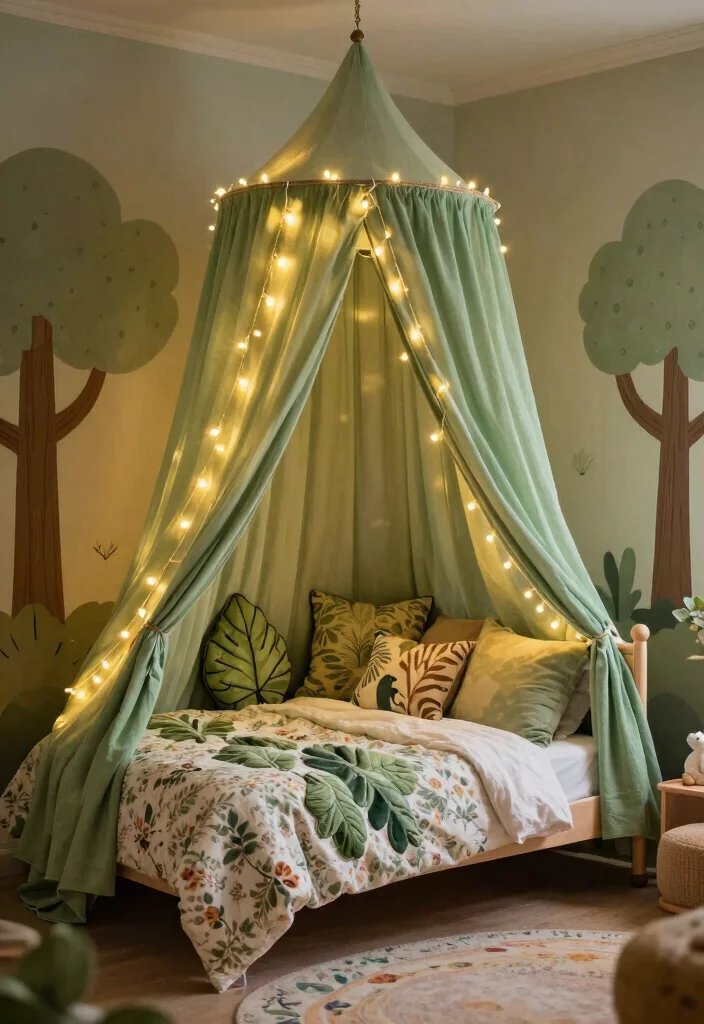 18 Enchanted Forest Bedroom Ideas: Magical Dreamy Escape - 1. Canopy Beds Overgrown with Leaves 1