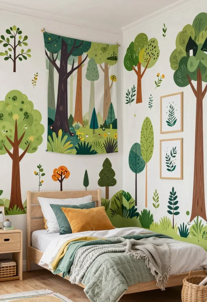18 Enchanted Forest Bedroom Ideas: Magical Dreamy Escape - 15. Magical Wall Decor 1