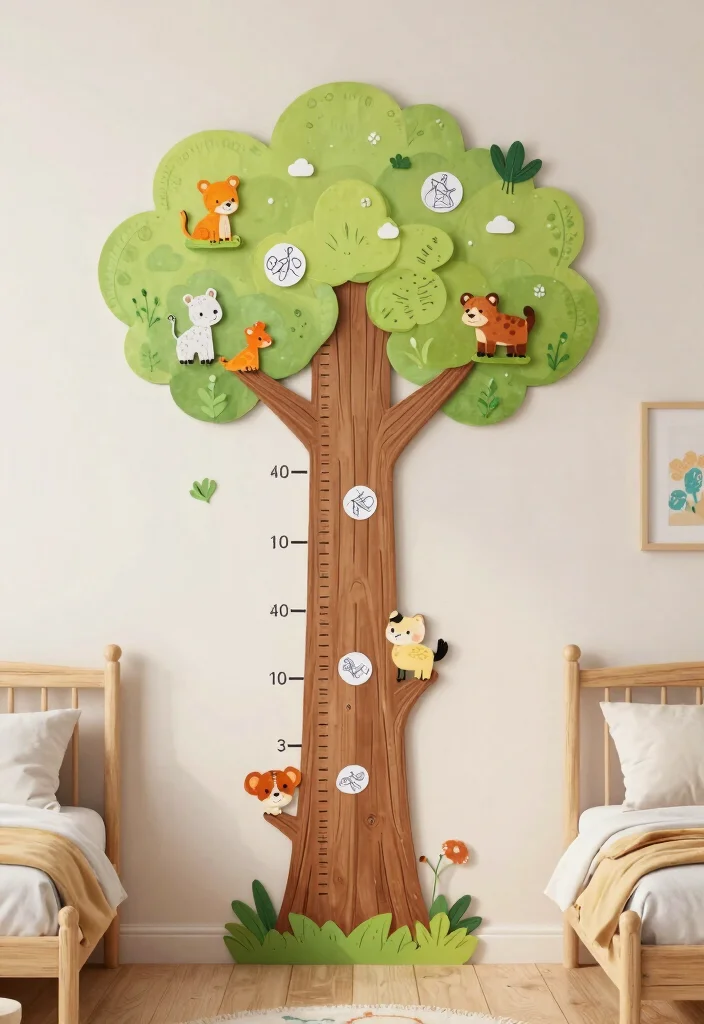 18 Enchanted Forest Bedroom Ideas: Magical Dreamy Escape - 18. Interactive Growth Charts 1