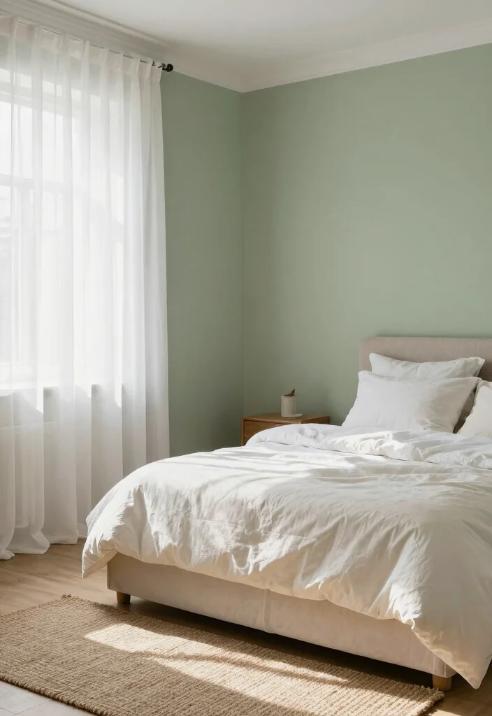 18 Sage Green Bedroom Aesthetic Ideas: Soft, Calm, and Trendy - 1. Soft Sage Green Walls 1