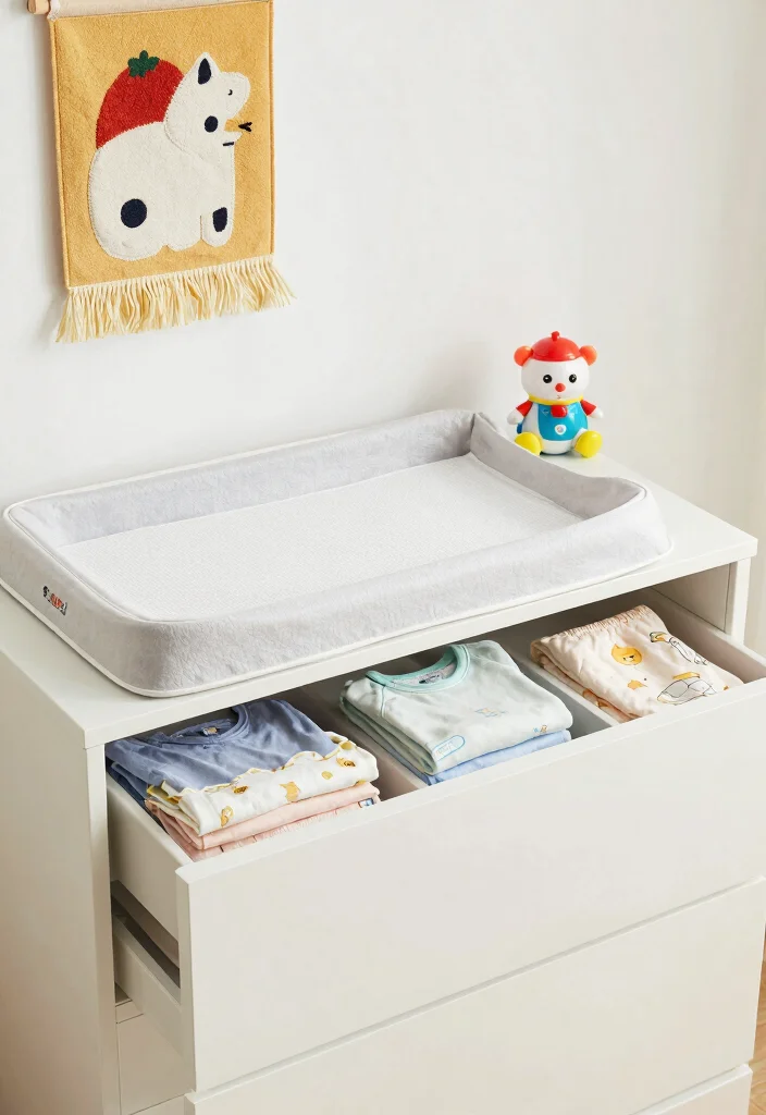 18 Small Bedroom With Baby Sharing Ideas: Cozy and Practical - 5. Dual-Purpose Changing Areas 1
