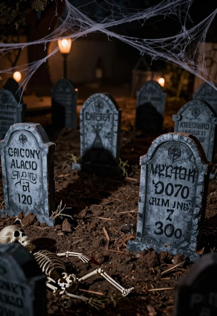 12 Backyard Halloween Party Decorations That Actually Scare Guests - 1. Haunted Gravestones 1