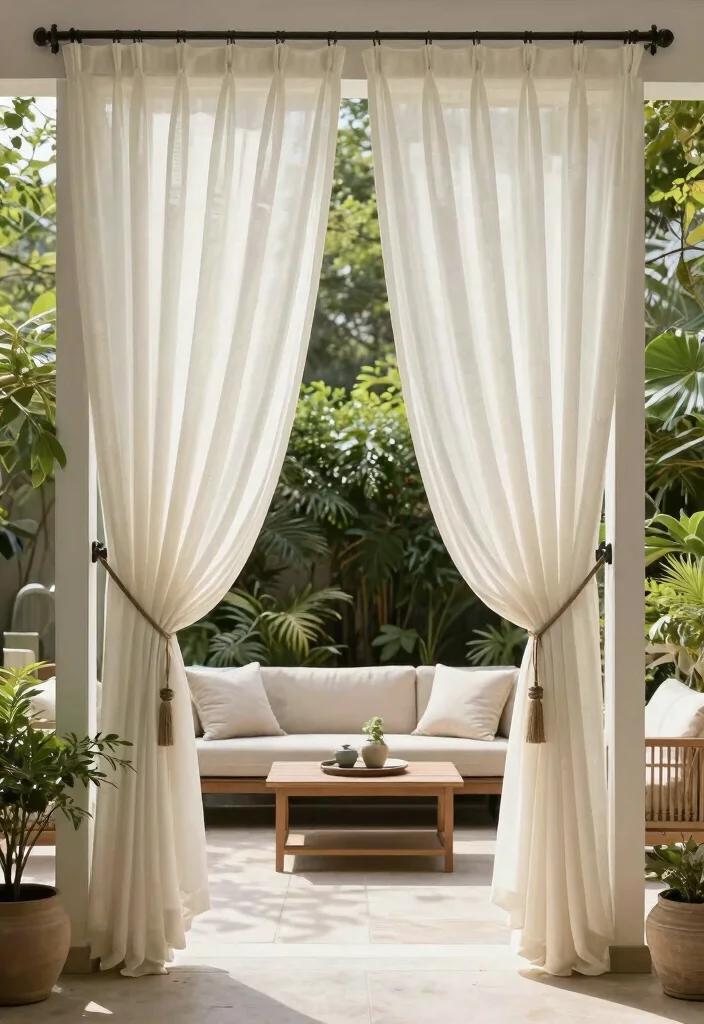12 Cheap Patio Ideas on a Budget That Actually Look Expensive - 12. Affordable Outdoor Curtains 1