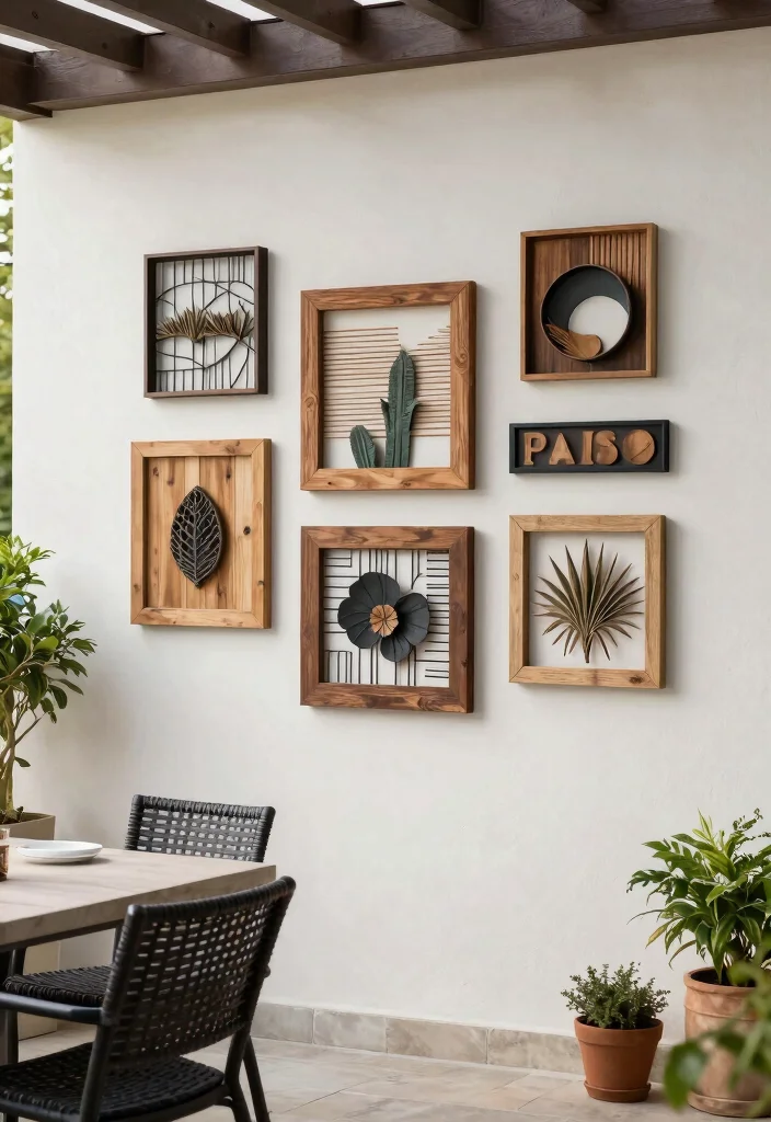 12 Cheap Patio Ideas on a Budget That Actually Look Expensive - 8. Outdoor Wall Art 1