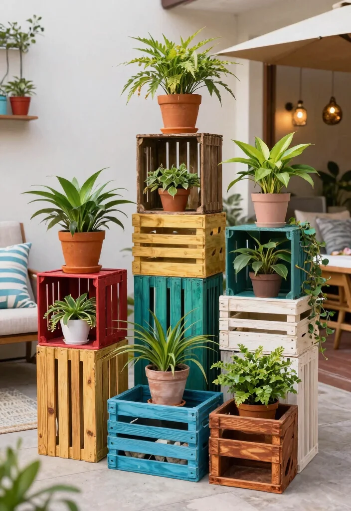 12 Cheap Patio Ideas on a Budget That Actually Look Expensive - 9. DIY Plant Stands 1