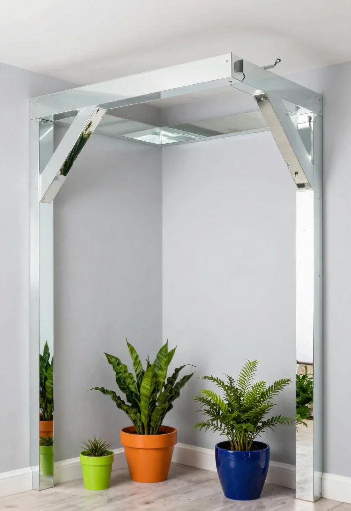 12 Fake Ceiling Beam Ideas That Add Height Without Structural Work - 11. Mirror Finishes for Reflective Beams 1