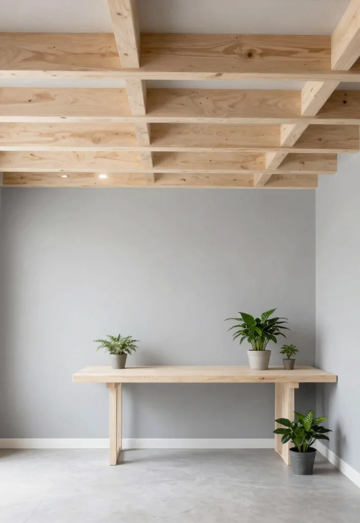 12 Fake Ceiling Beam Ideas That Add Height Without Structural Work - 4. Minimalist Approach with Sleek Faux Beams 1