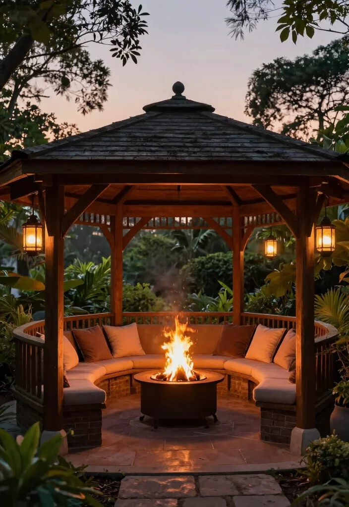 12 Fire Pit Canopy Ideas That Vent Smoke and Stay Safe - 1. Open-Top Gazebo 1