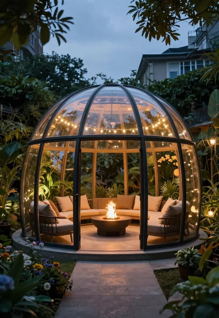 12 Fire Pit Canopy Ideas That Vent Smoke and Stay Safe - 4. Dome-Shaped Gazebo 1