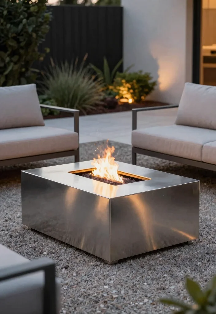12 In Ground Fire Pit Ideas That Drain Fast After Rain - 1. Modern Minimalist Fire Pit 1
