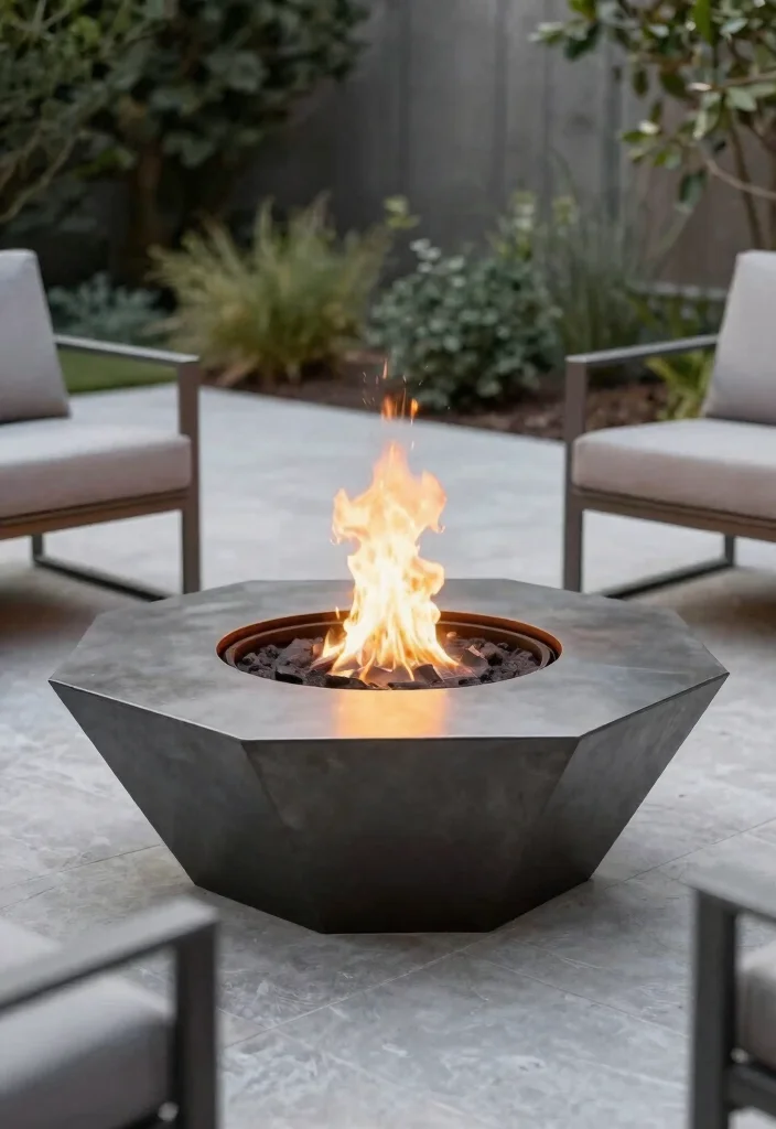 12 In Ground Fire Pit Ideas That Drain Fast After Rain - 10. Geometric Fire Pit Design 1