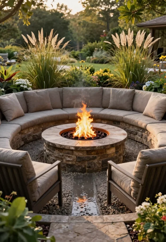 12 In Ground Fire Pit Ideas That Drain Fast After Rain - 3. Circular Design with Drainage System 1