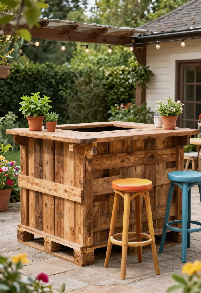 12 Outdoor Bar Counter Ideas That Don't Need a Full Build-Out - 1. Pallet Bar Counter 1