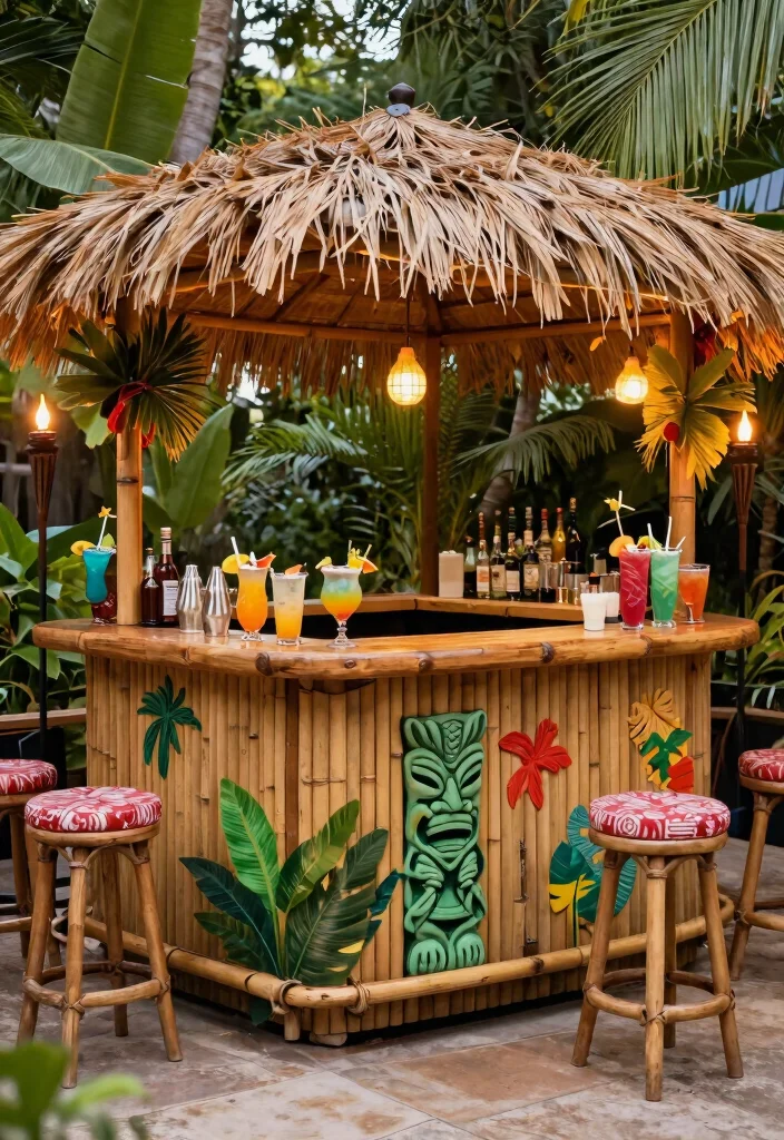 12 Outdoor Bar Counter Ideas That Don't Need a Full Build-Out - 12. Themed Bar Counter 1
