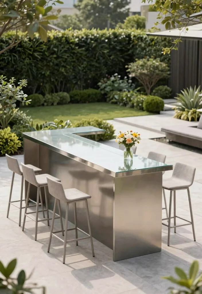 12 Outdoor Bar Counter Ideas That Don't Need a Full Build-Out - 7. Minimalist Design Bar 1