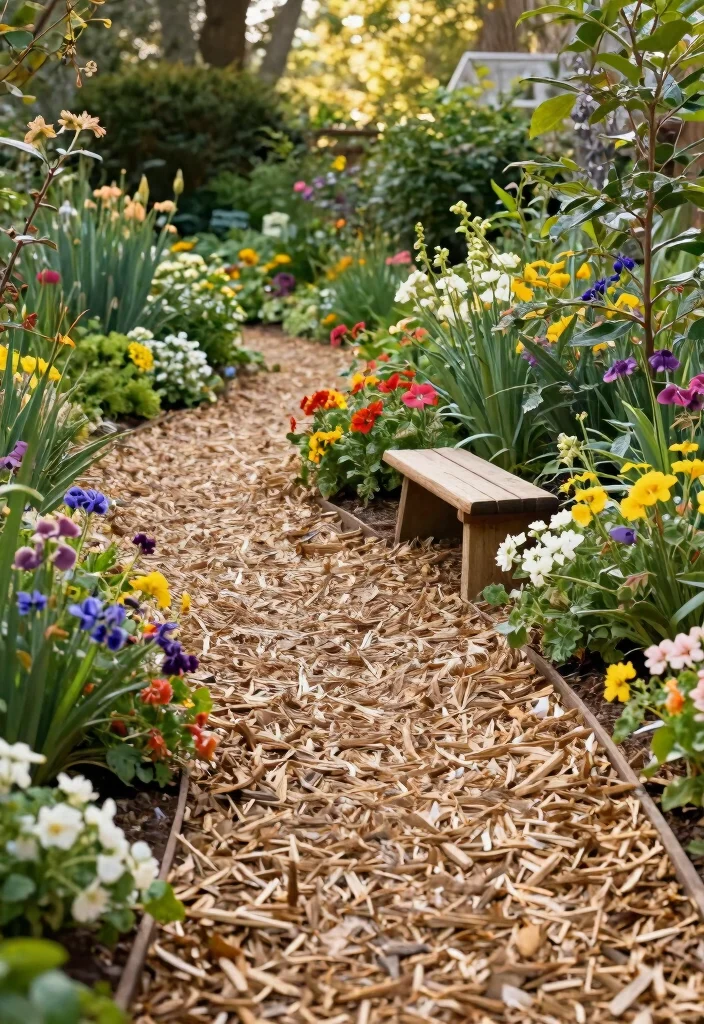 12 Outdoor Flooring Concepts That Drain Fast After Heavy Rain - 10. Wood Chips: Natural and Affordable 1