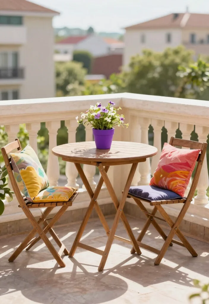 12 Small Patio Furniture Sets That Fit on Tiny Balconies - 1. Foldable Bistro Set 1