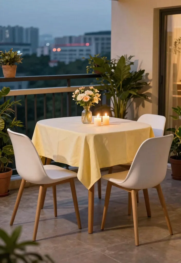 12 Small Patio Furniture Sets That Fit on Tiny Balconies - 3. Space-Saving Dining Set 1