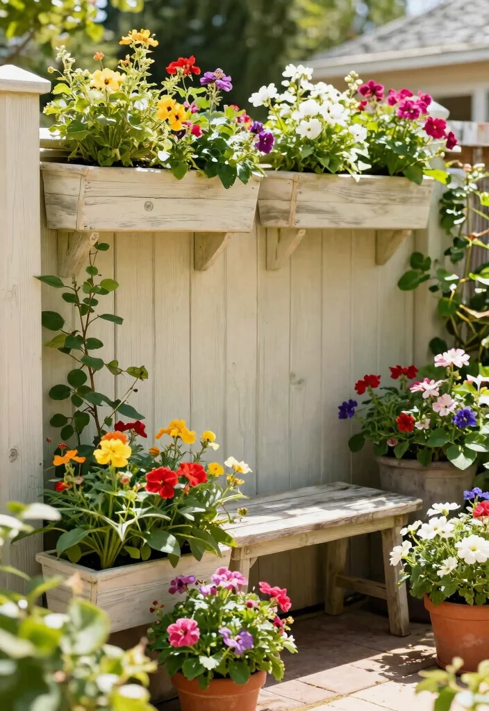 12 Wood Garden Fence Ideas That Provide Privacy on a Budget - 10. Fence Panels with Planter Boxes 1