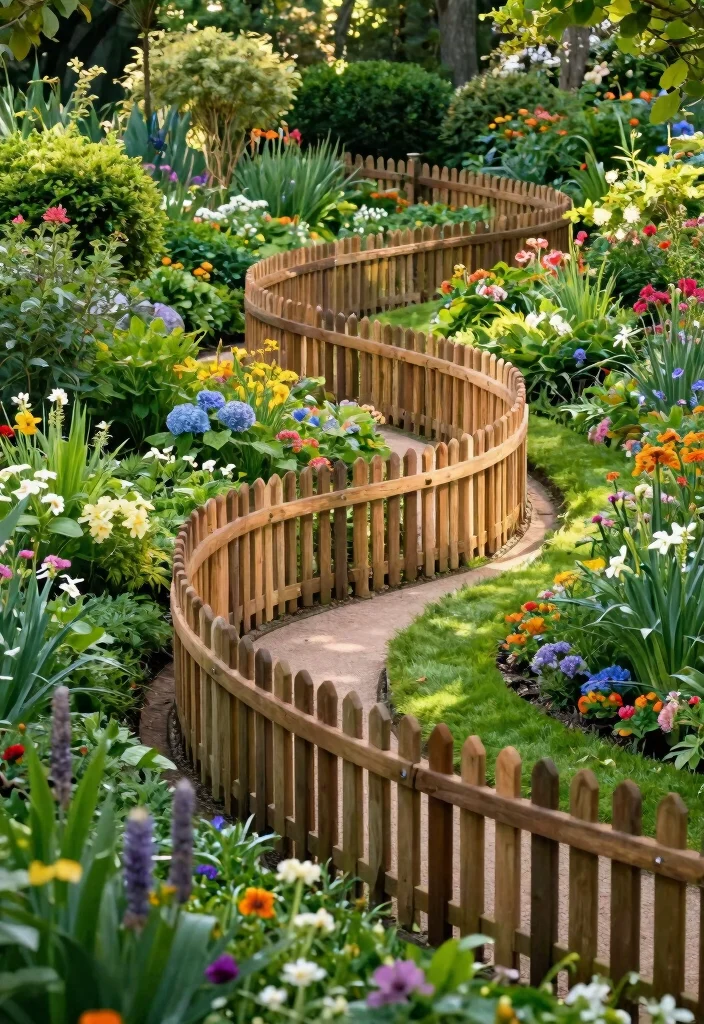 12 Wood Garden Fence Ideas That Provide Privacy on a Budget - 11. Curved Wooden Fence 1