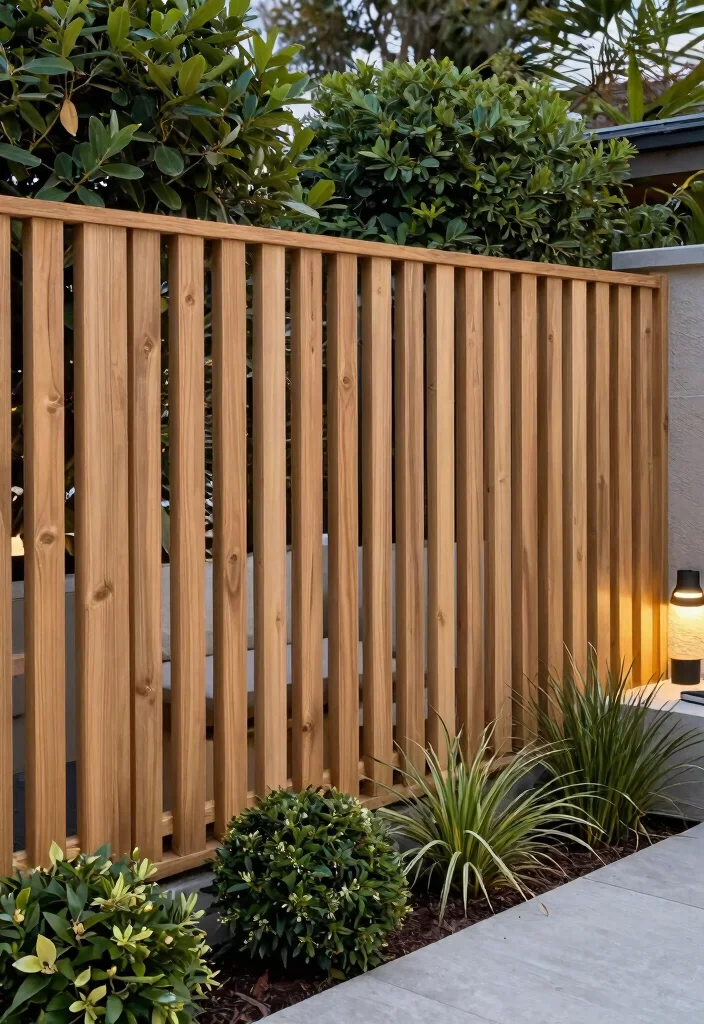 12 Wood Garden Fence Ideas That Provide Privacy on a Budget - 3. Vertical Slat Fence 1