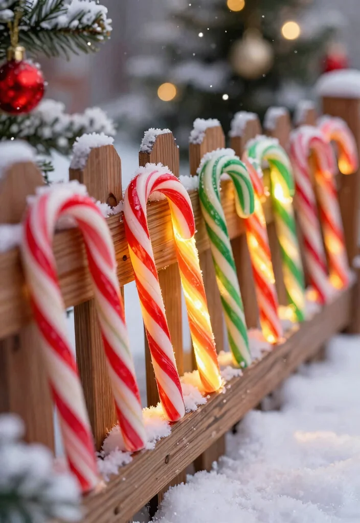 14 Christmas Fence Decorations Outdoor That Light Up Any Yard - 14. Solar Candy Canes 1
