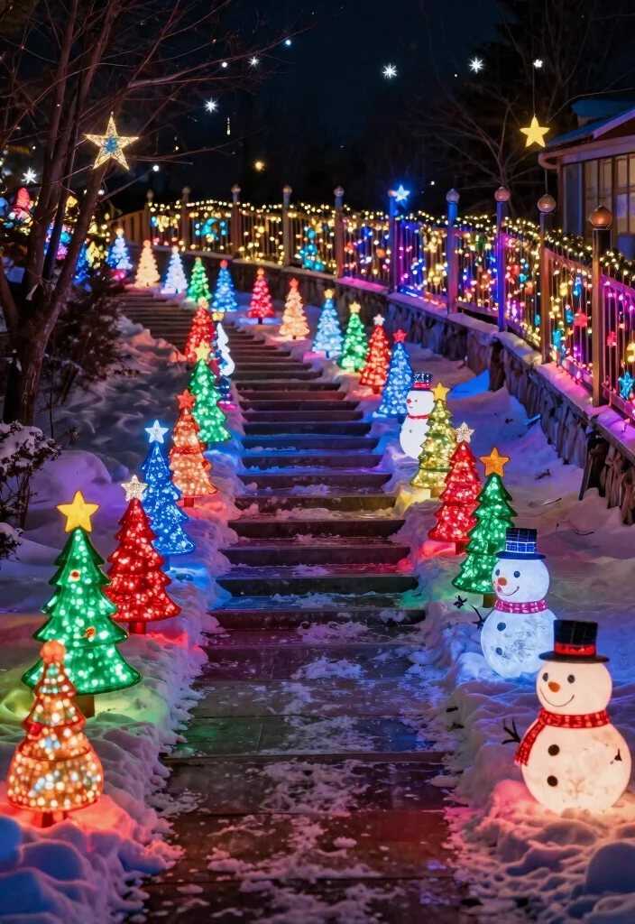 14 Christmas Fence Decorations Outdoor That Light Up Any Yard - 3. Colorful Solar Pathway Lights 1