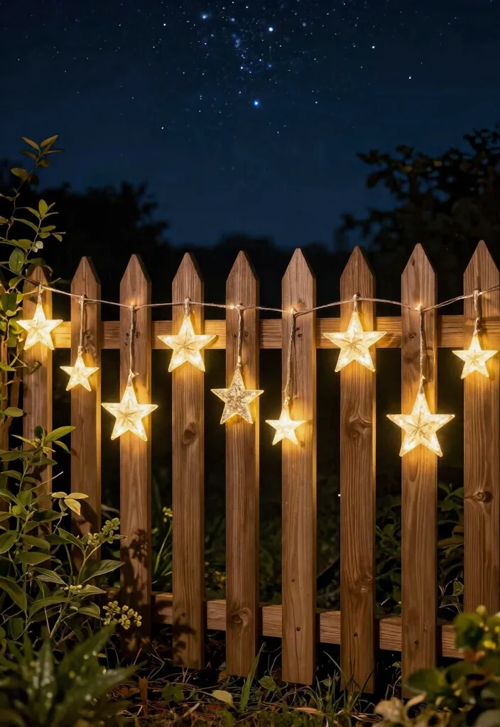 14 Christmas Fence Decorations Outdoor That Light Up Any Yard - 9. Twinkling Solar Stars 1