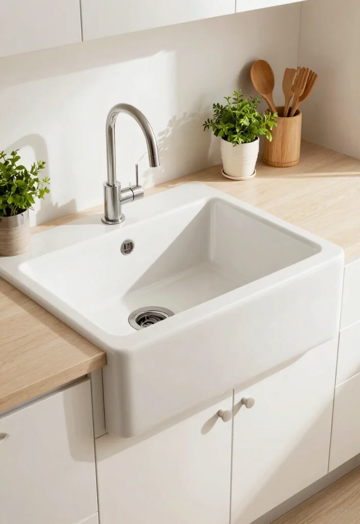 14 Farmhouse Sink Ideas That Fit Standard Cabinets - 9. Integrated Farmhouse Sink and Countertop 1