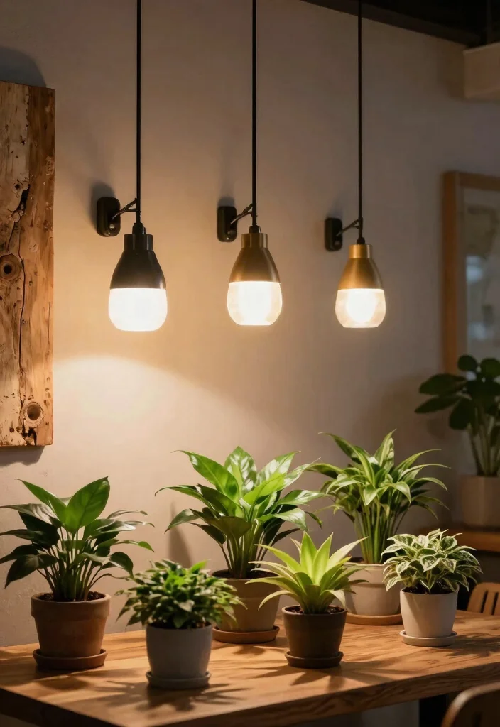 14 Focus Light Ceiling Ideas That Highlight Art Without Drilling - 3. Clamp-on Pendant Lights 1