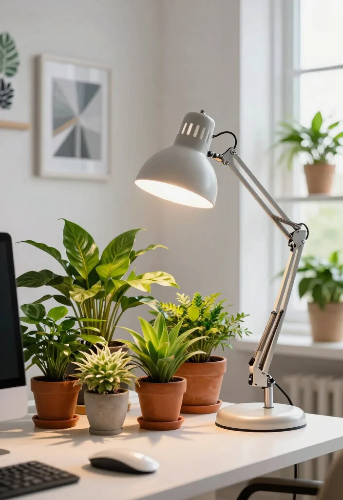 14 Focus Light Ceiling Ideas That Highlight Art Without Drilling - 9. Articulated Desk Lamps 1