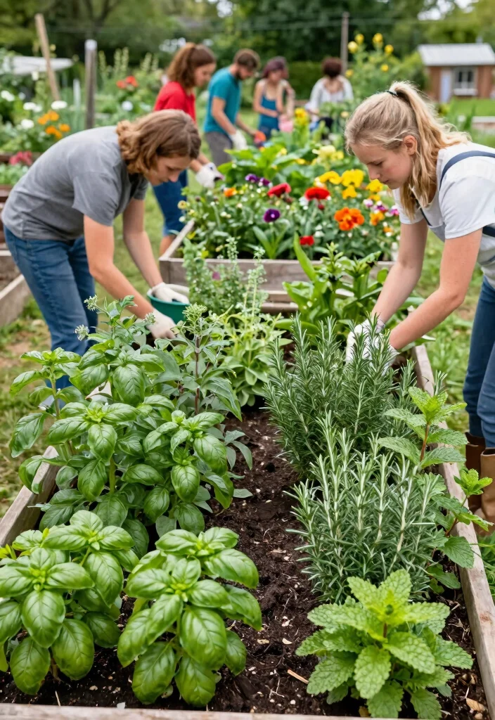 14 Herb Container Garden Ideas for Small Spaces and Tight Budgets - 13. Community Herb Garden Collaboration 1