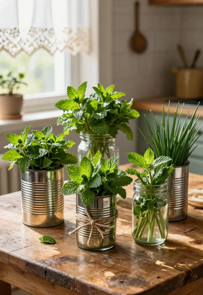 14 Herb Container Garden Ideas for Small Spaces and Tight Budgets - 2. Repurposed Containers 1