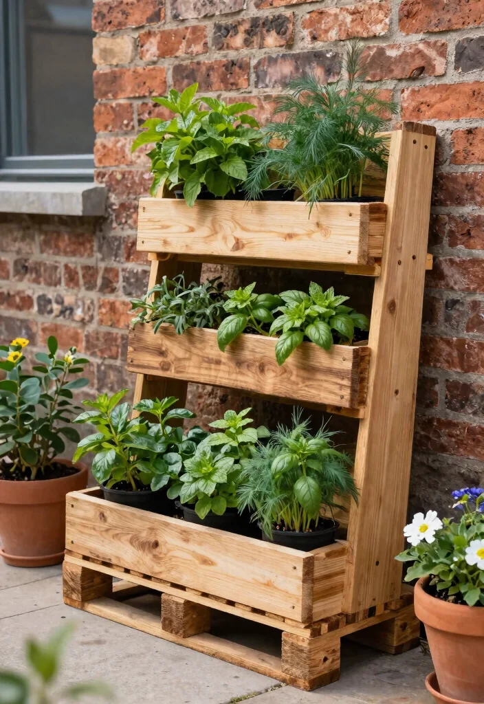 14 Herb Container Garden Ideas for Small Spaces and Tight Budgets - 7. Upcycled Wooden Pallets 1