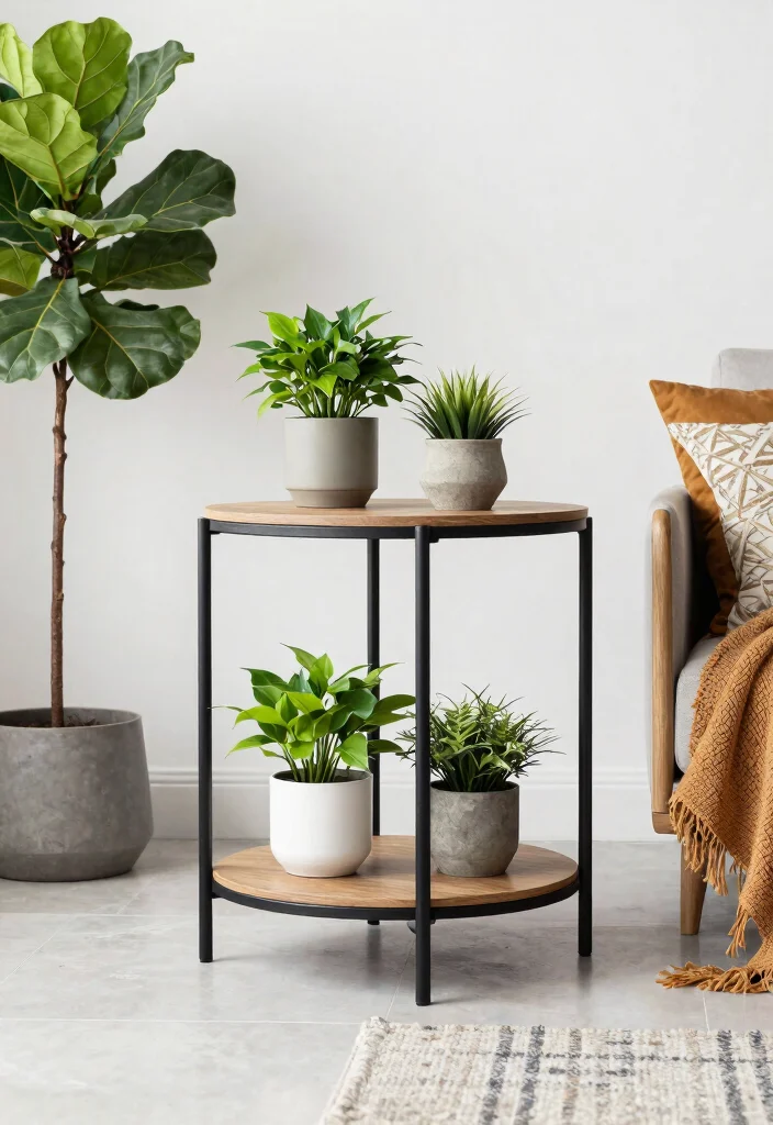 14 Indoor Plant Stand Ideas That Fit in Small Apartments - 7. Multi-functional Furniture 1