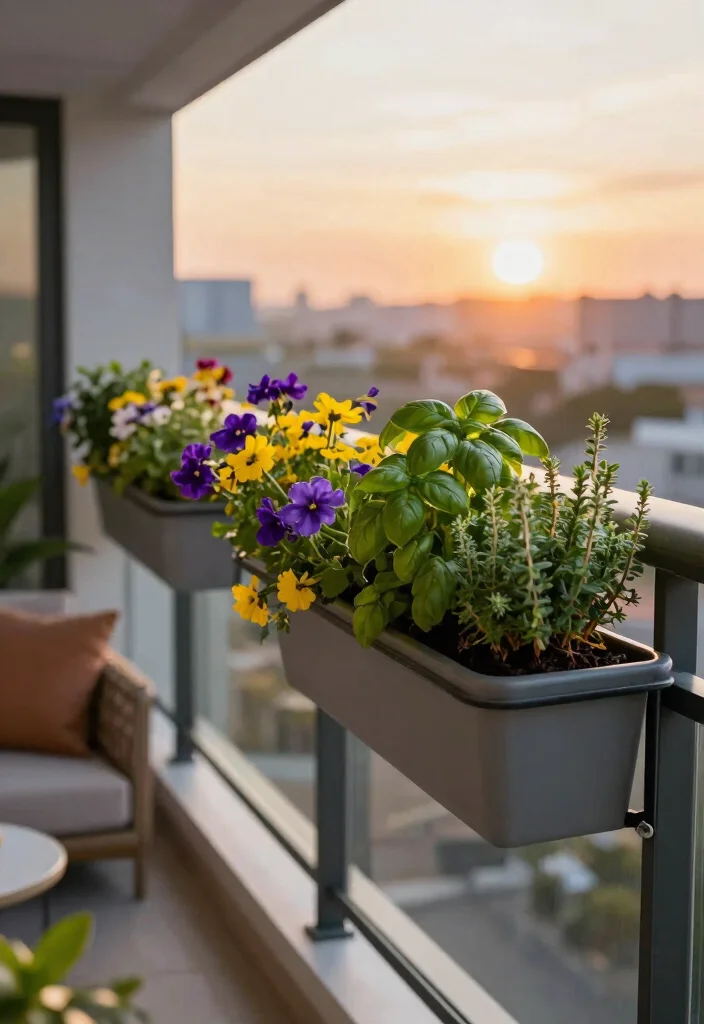 14 Long Planter Ideas for Narrow Balconies and Tight Spaces - 2. Rail Planters 1