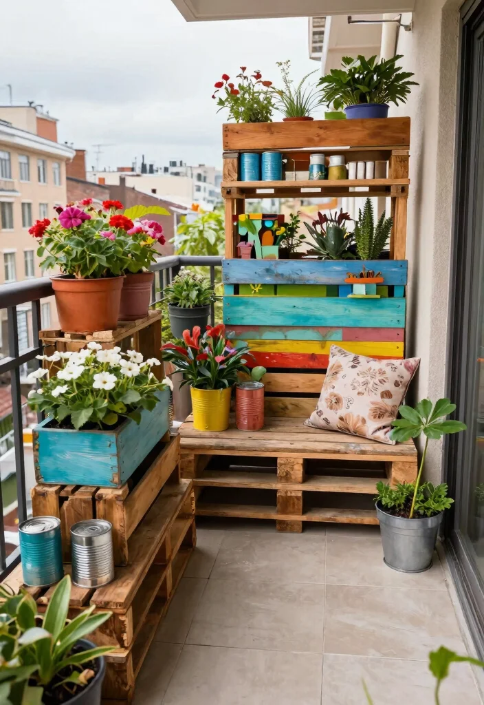 14 Long Planter Ideas for Narrow Balconies and Tight Spaces - 9. Recycled Materials Planters 1