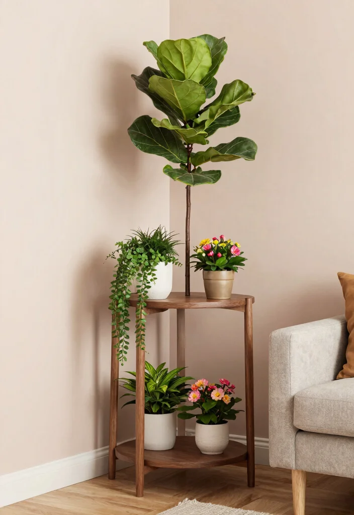 14 Plant Stand Decor Ideas That Work in Small Spaces - 7. Corner Plant Stands 1