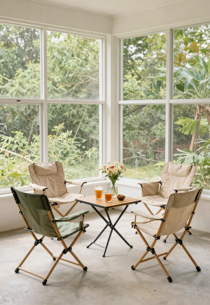14 Screened In Porch Furniture Ideas That Handle Humidity Without Mildew - 8. Folding Chairs for Flexibility 1