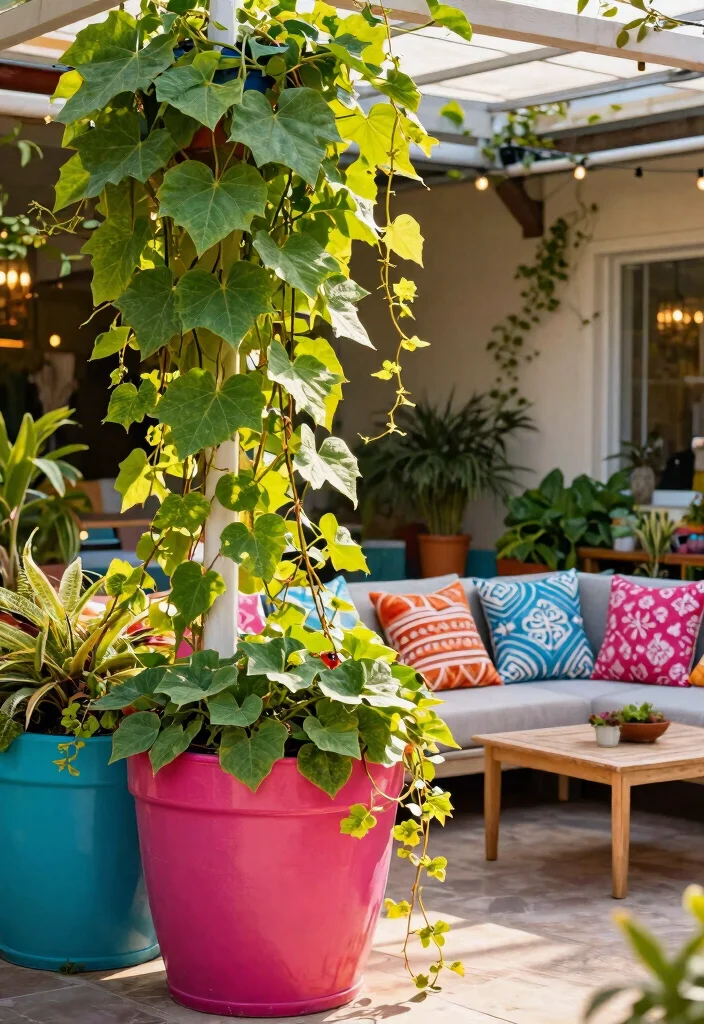 14 Sweet Potato Vine Planter Ideas That Cascade Without Taking Over - 10. Patios with Bold Statements 1