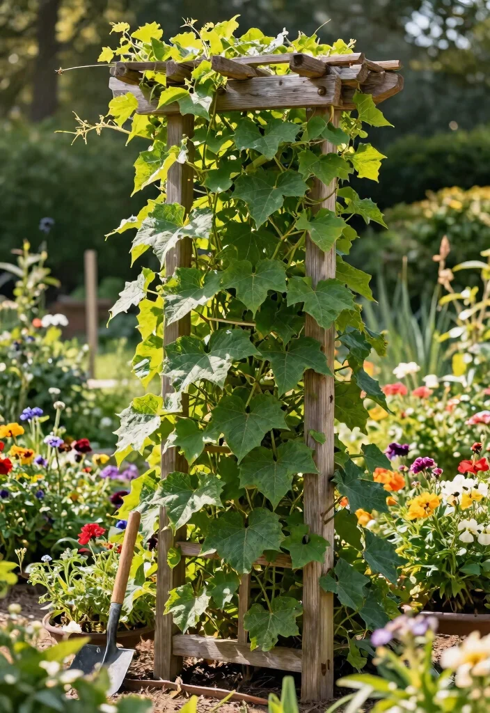 14 Sweet Potato Vine Planter Ideas That Cascade Without Taking Over - 4. Garden Trellis 1