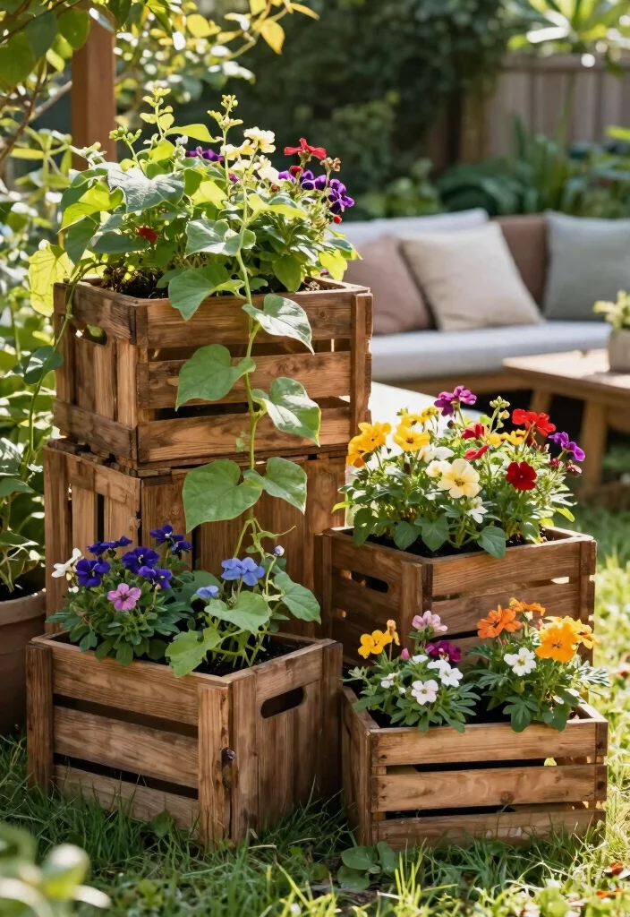 14 Sweet Potato Vine Planter Ideas That Cascade Without Taking Over - 7. Rustic Wooden Crates 1