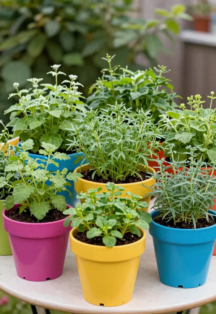 14 Terrace Party Decoration Ideas on a Budget That Look Expensive - 10. Herb Pots for Fresh Flair 1