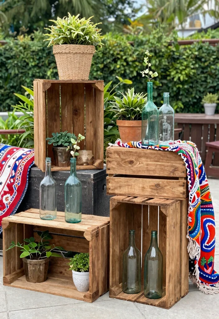 14 Terrace Party Decoration Ideas on a Budget That Look Expensive - 11. Upcycled Decor for Eco-Friendly Charm 1