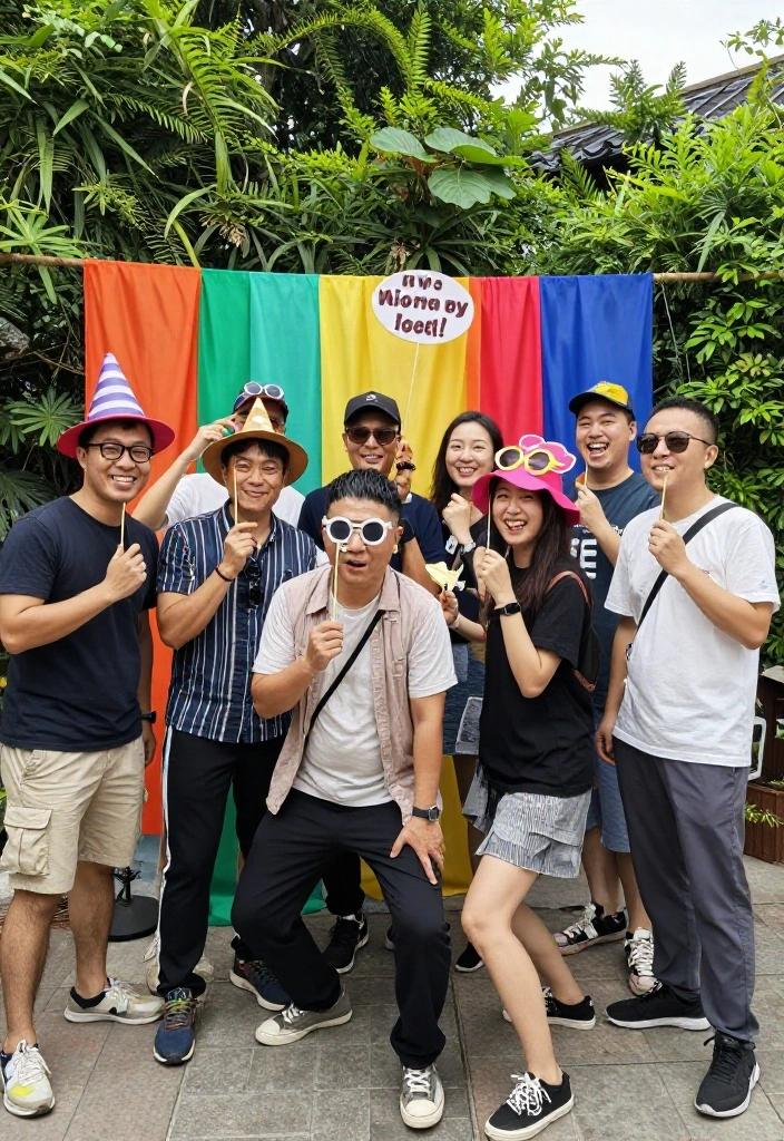 14 Terrace Party Decoration Ideas on a Budget That Look Expensive - 12. DIY Photo Booth Station for Memories 1