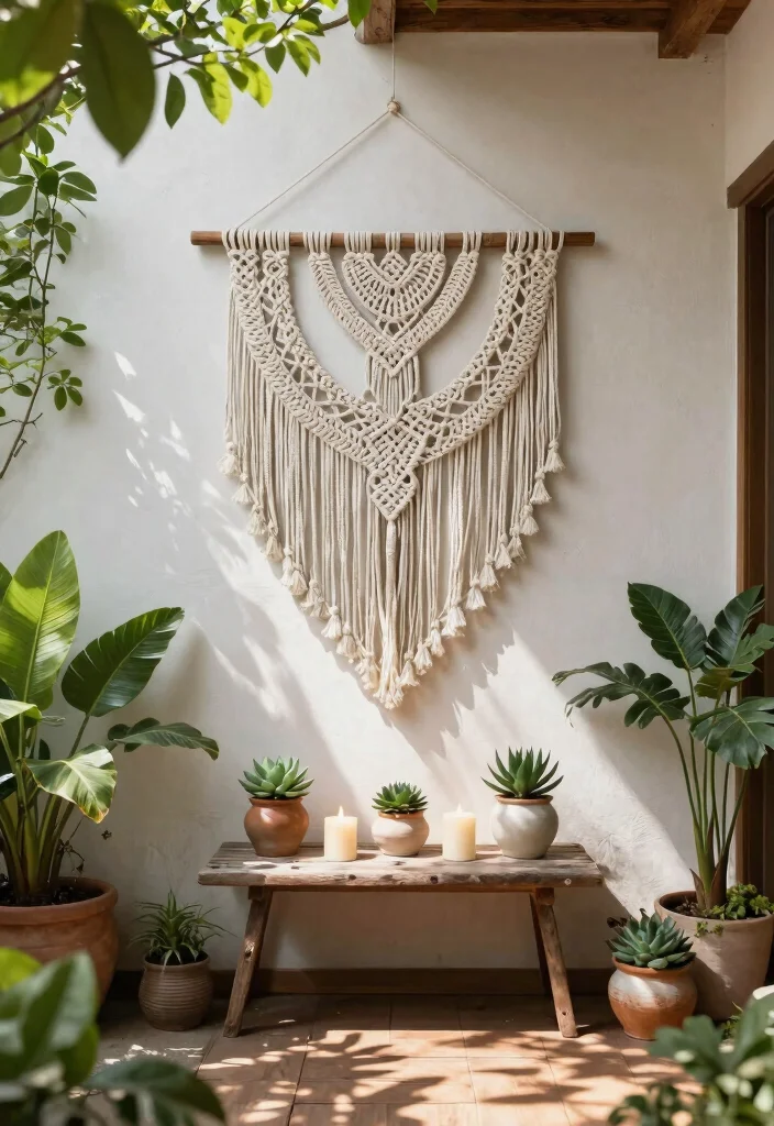 14 Terrace Party Decoration Ideas on a Budget That Look Expensive - 2. Macramé Hangings for Texture and Style 1