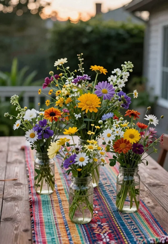 14 Terrace Party Decoration Ideas on a Budget That Look Expensive - 4. DIY Flower Arrangements for a Fresh Touch 1