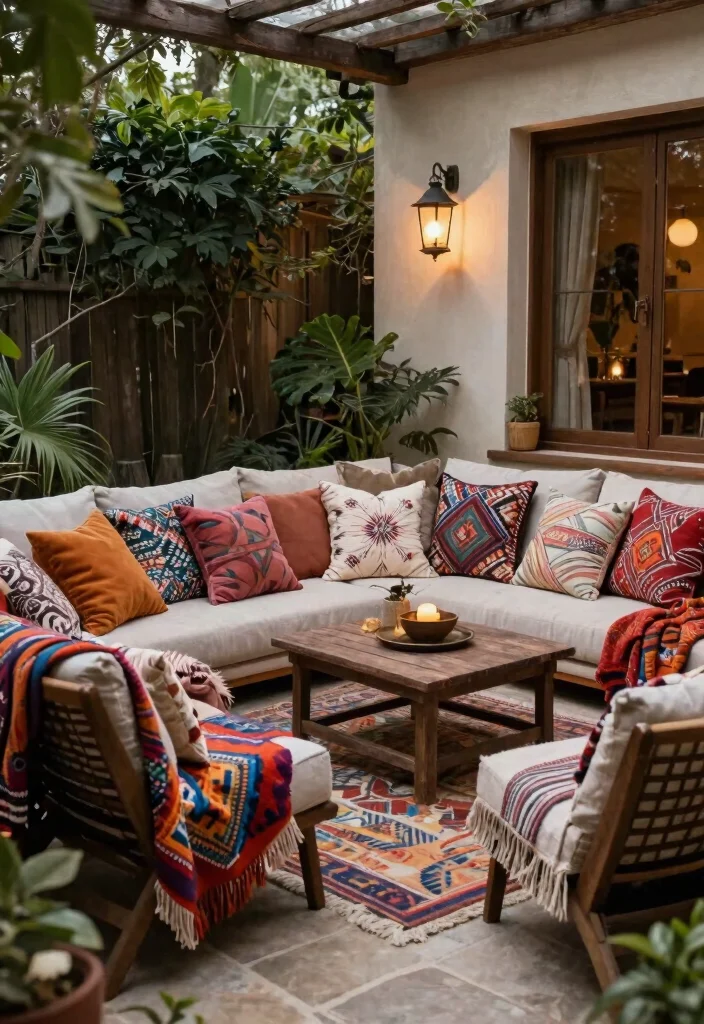 14 Terrace Party Decoration Ideas on a Budget That Look Expensive - 5. Cozy Textile Layers for an Inviting Space 1