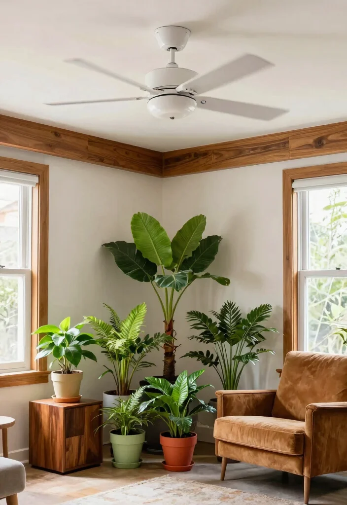 14 White Ceiling Fan Concepts That Don't Look Builder-Grade - 1. Mid-Century Modern Marvel 1